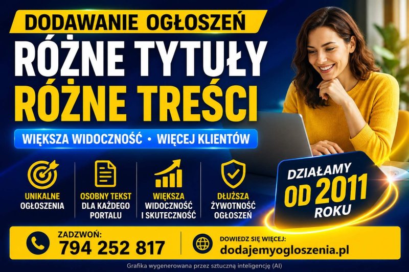 Publikacja ogłoszeń z unikalną treścią . Multiposting ogłoszeń